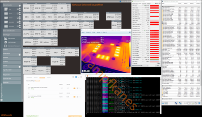 Strix RTX 3090 ca. 400W NiCeHash Miner Wärmebild Rückseite ohne Backplate Überblick.PNG