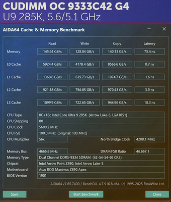 CUDIMM DDR5-9333. Intel Core Ultra 9 285K.png