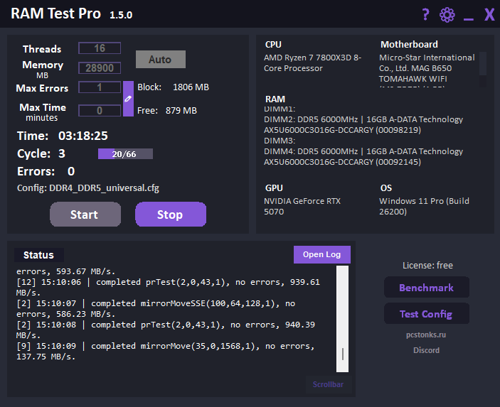 RAM Test Pro 1.5.0 2 Cycles 3h18m.png