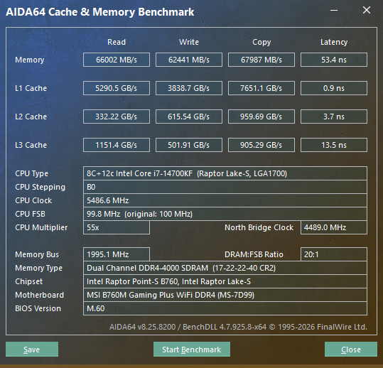 !AIDA64 полн тест 14700KF 4000 17-22-22-40 CR2T tRFC-536 OREFRI-128 tREFIx9-192 tREFI-80k (WinPE) M6.png
